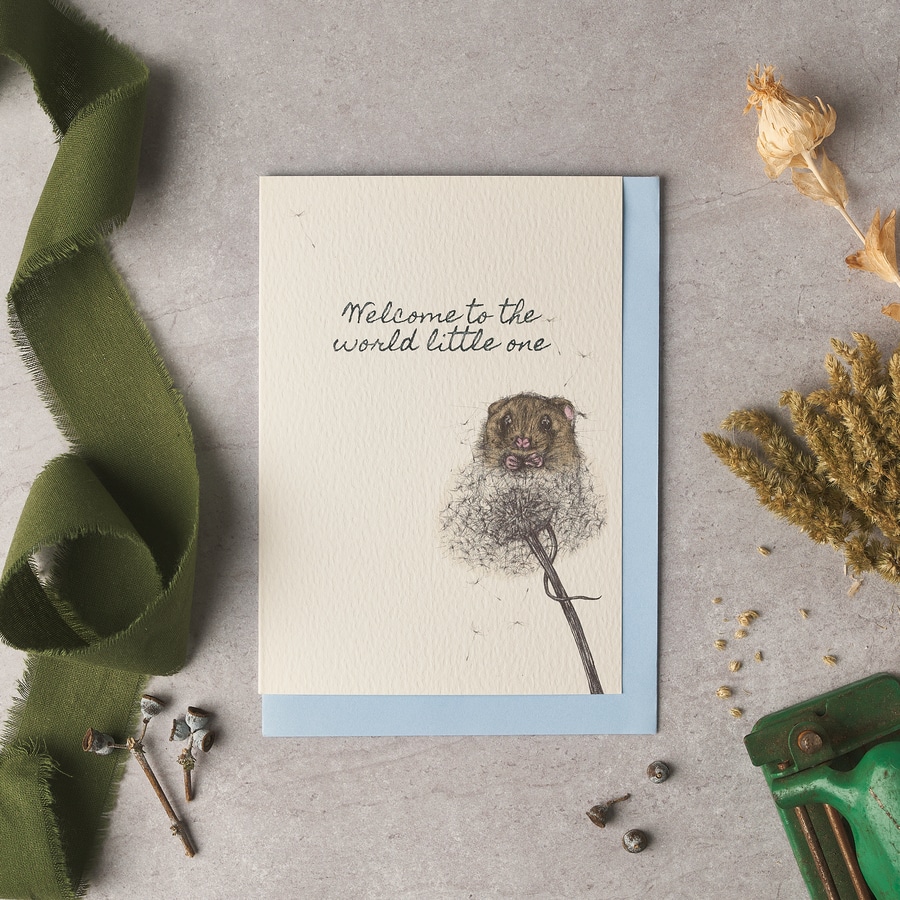 New Baby Cute Mouse Card