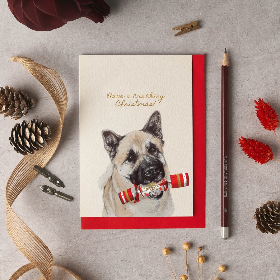 Sheru Akita Christmas Card