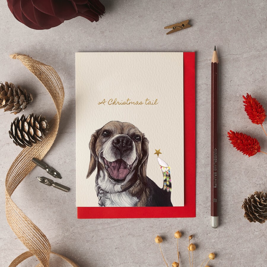 Sancho Beagle Christmas Card