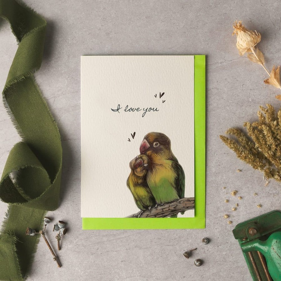 I Love You Lovebirds Card