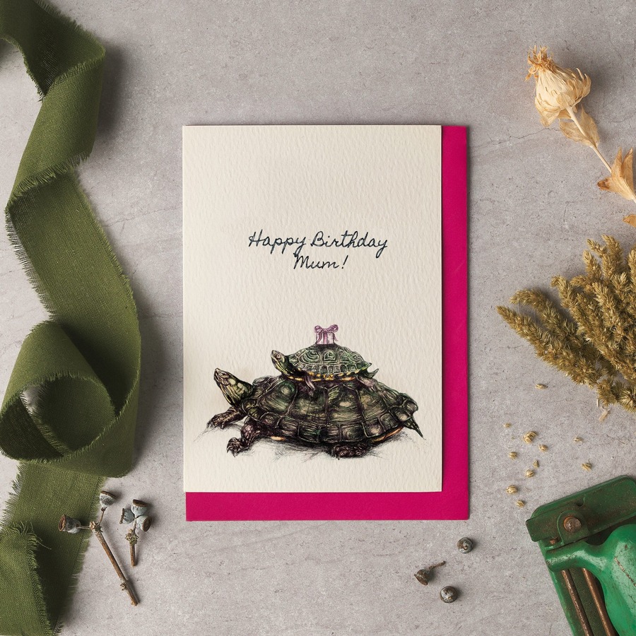 Happy Birthday Mum Tortoise Card
