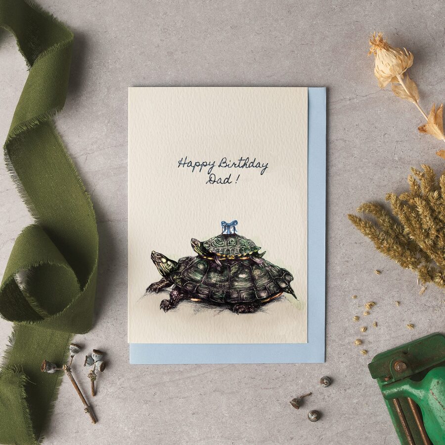 Happy Birthday Dad Tortoise Card