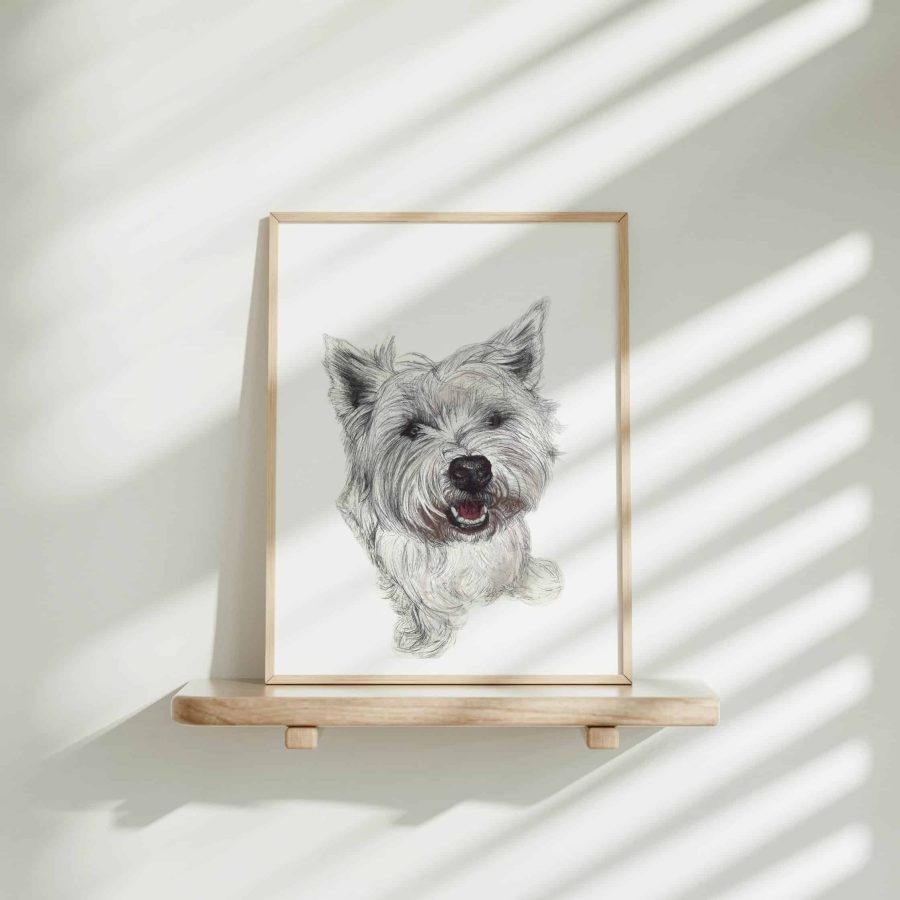 Dog Art Print - Basil the Westie