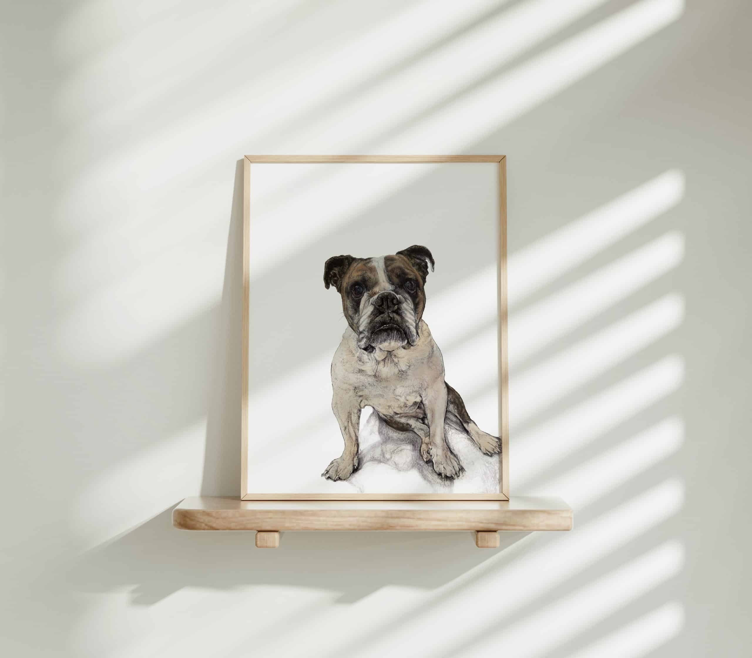 Dog Art Print - Maddison the Boston Bulldog Mix