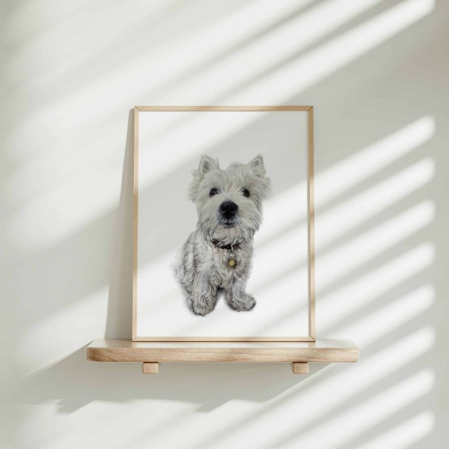 Dog Art Print - Howard the Wesite Puppy