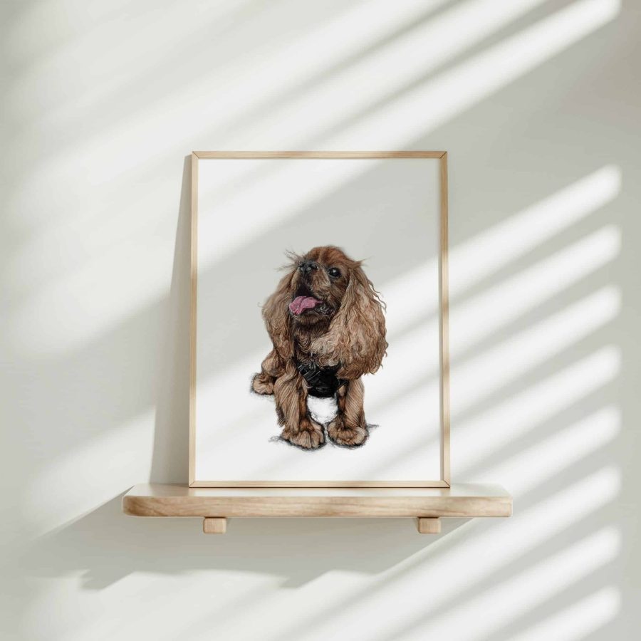 Dog Art Print - Flash the King Charles Spaniel