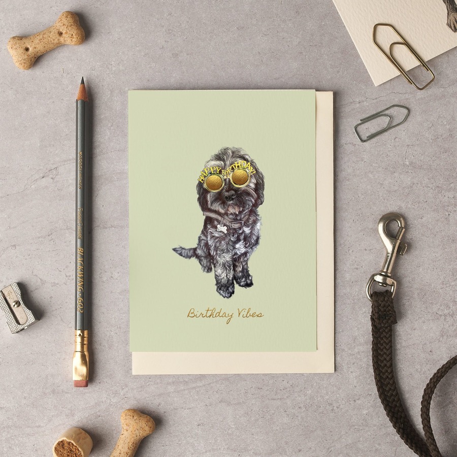Birthday Vibes Cockapoo Card