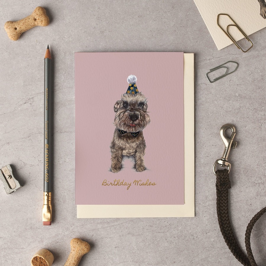 Birthday Wishes Schnauzer Card