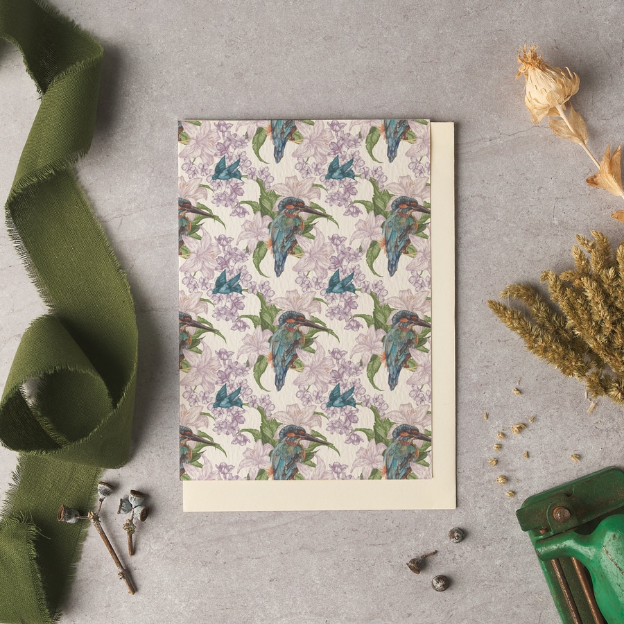 Kingfisher Repeat Blank Card