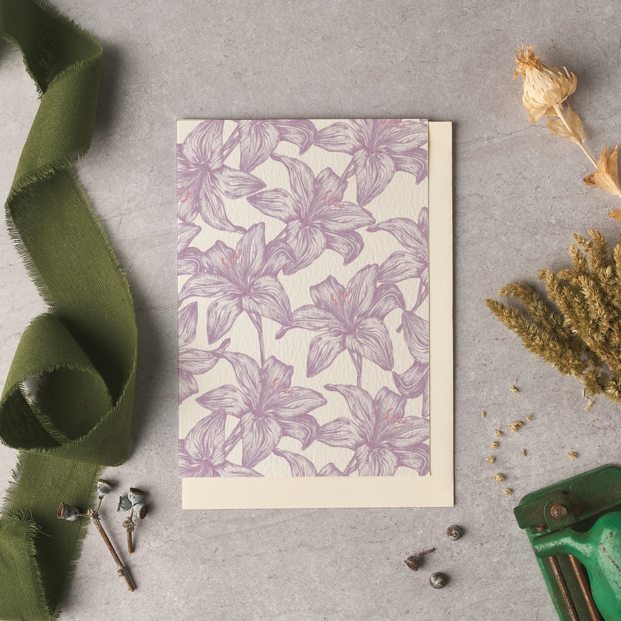 Purple Lily Blank Card