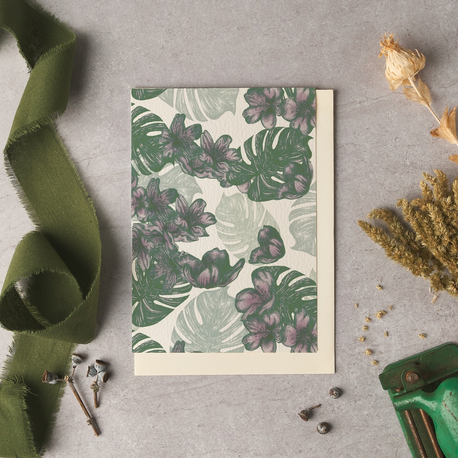 Green Palms Blank Card