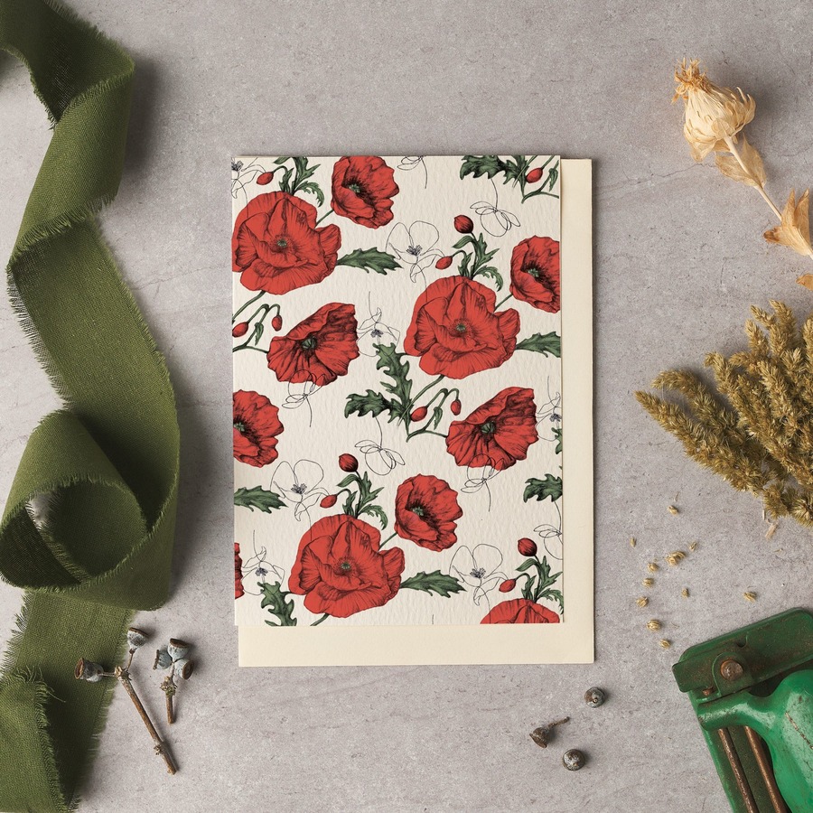 Poppy Repeat Blank Card