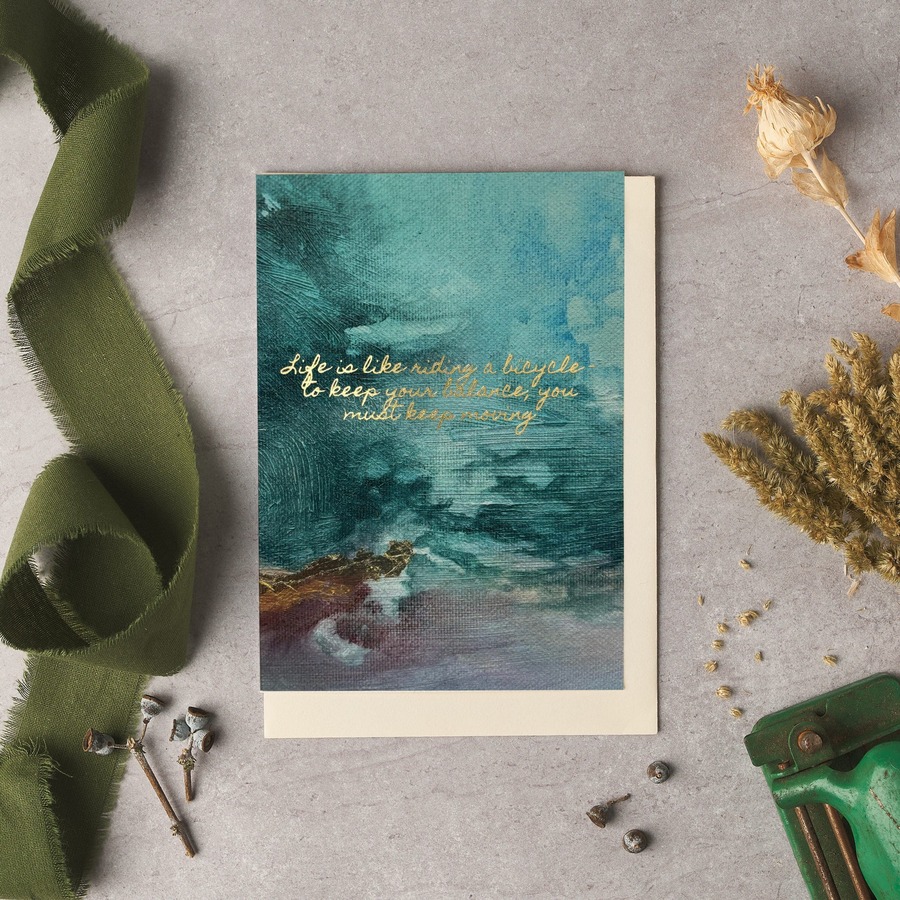 Life is like riding a bicycle Card