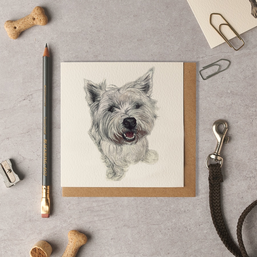 Basil Westie Blank Card