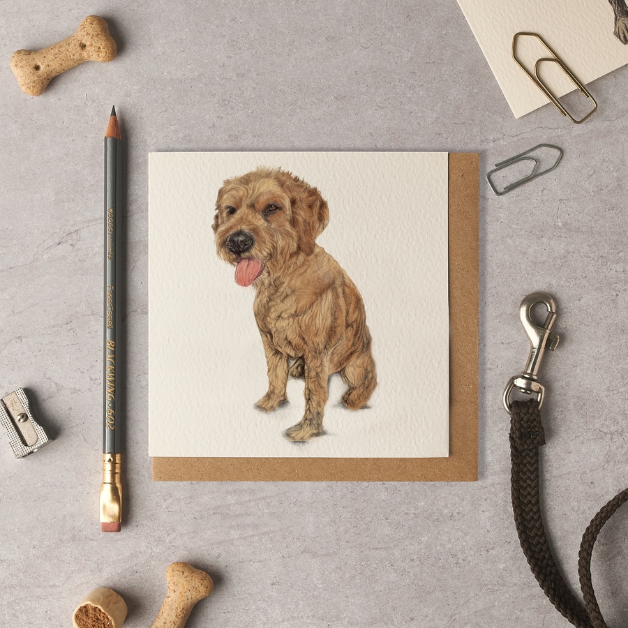 Poppy Golden Doodle Blank Card