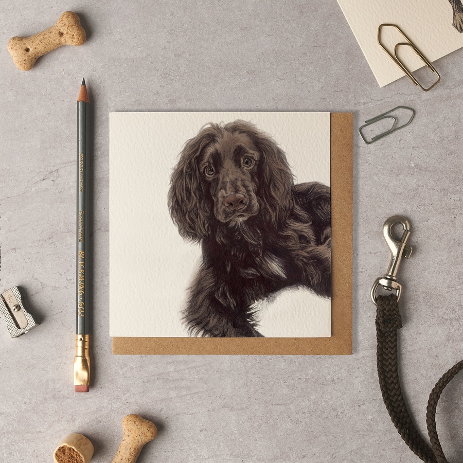 Gus Working Cocker Blank Card