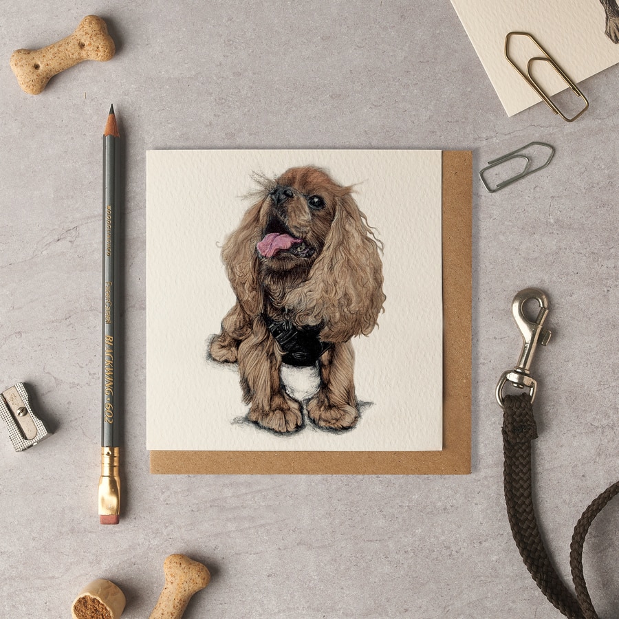 Flash King Charles Spaniel Card