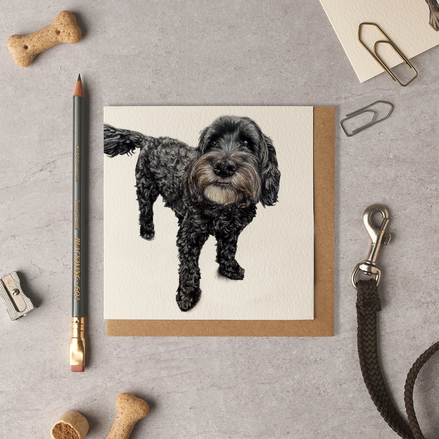 Sprocket Portuguese Water Dog Blank Card