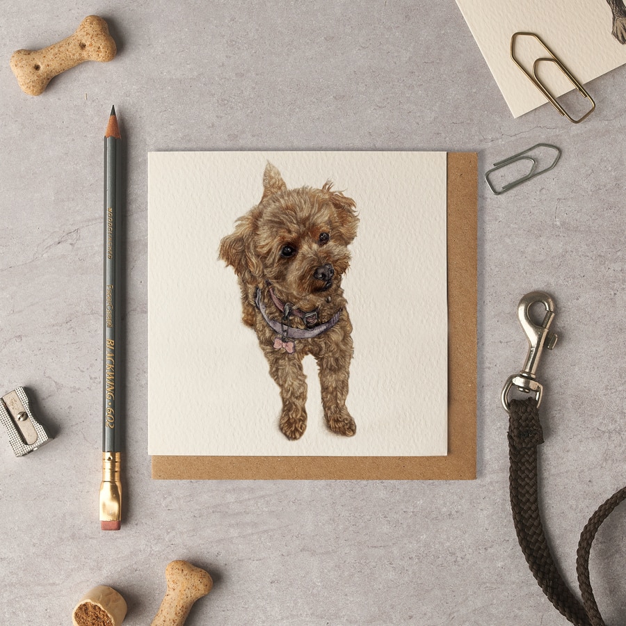 Lily Miniature Poodle Blank Card