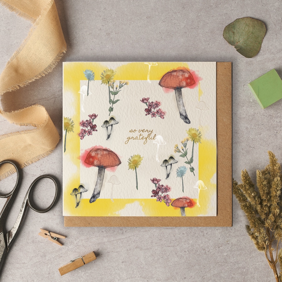 So Very Grateful Woodland Card