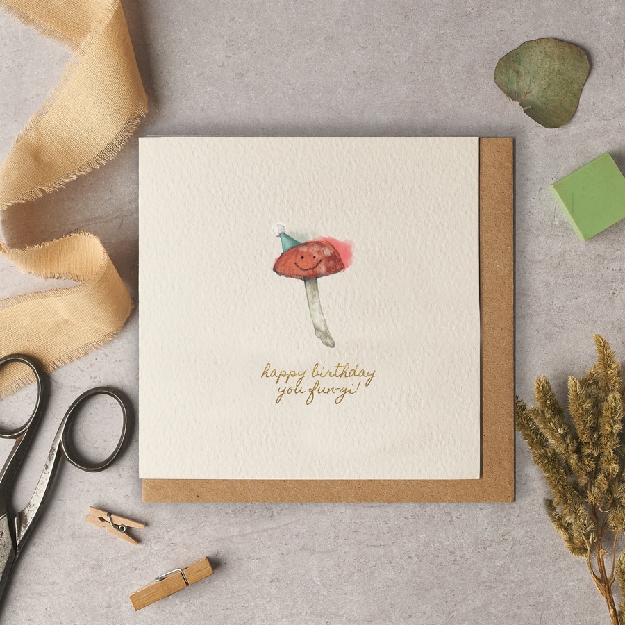 Happy Birthday you Fun-gi Woodland Card