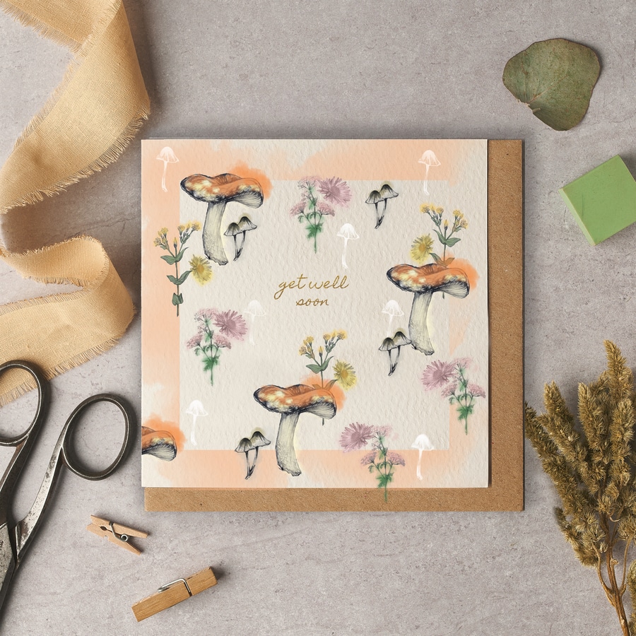 Get Well Soon Woodland Card
