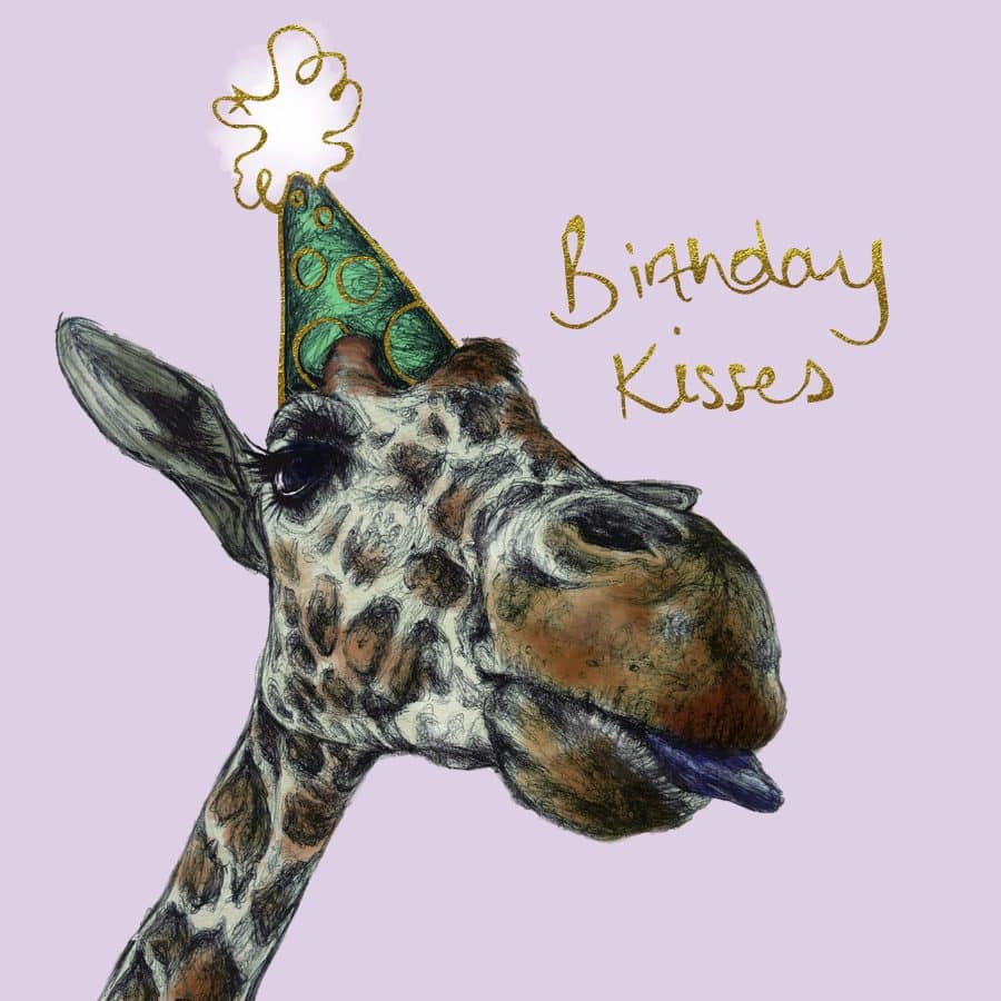 Birthday Kisses Giraffe Card