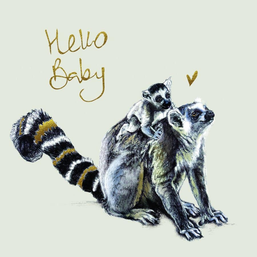 Hello Baby Lemurs Card