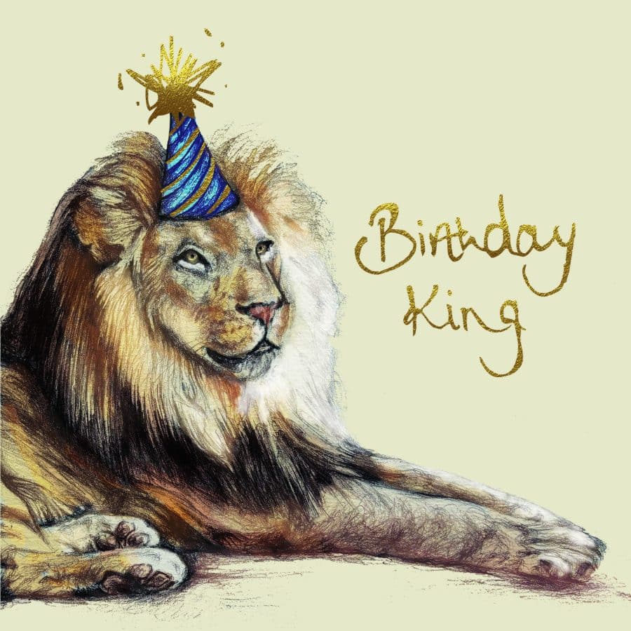 Birthday King Lion Card
