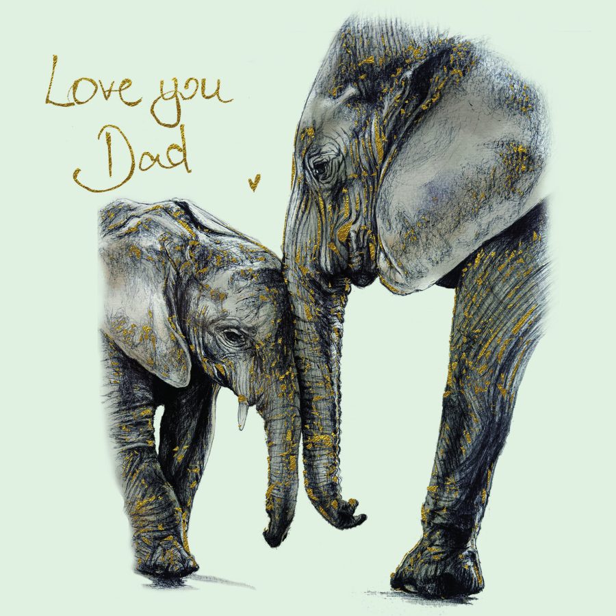 Love You Dad Elephants Card