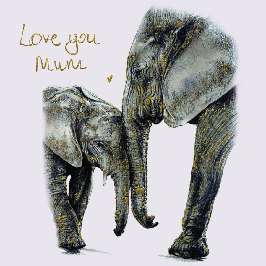 Love You Mum Elephants Card
