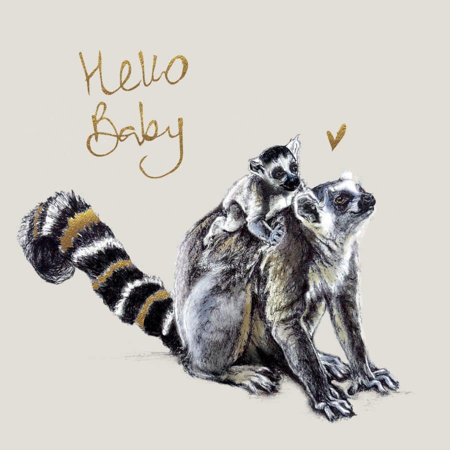 Hello Baby Lemurs Card
