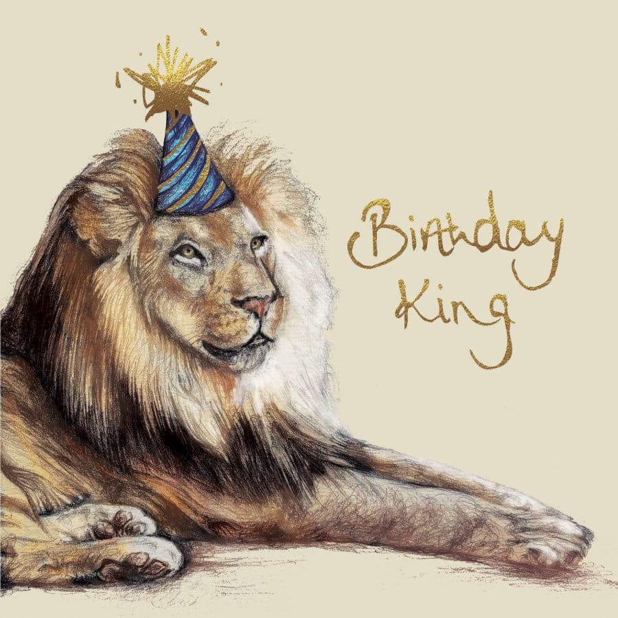 Birthday King Lion Card