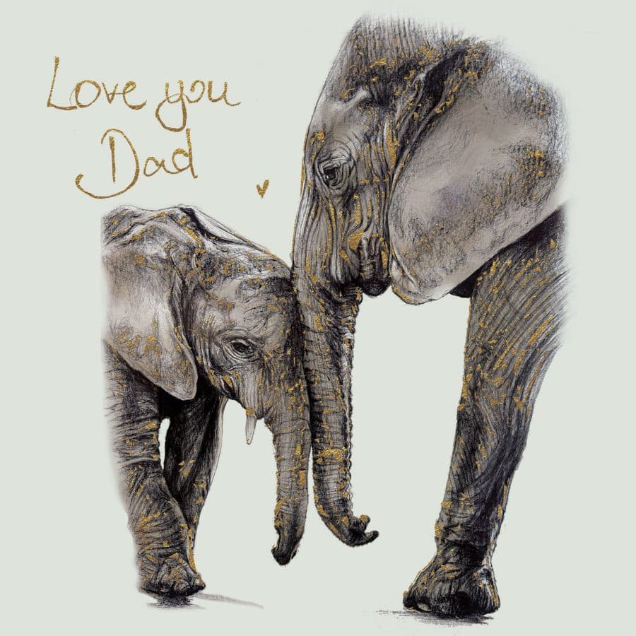 Love You Dad Elephants Card