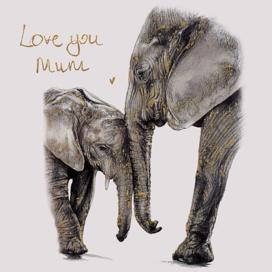 Love You Mum Elephants Card